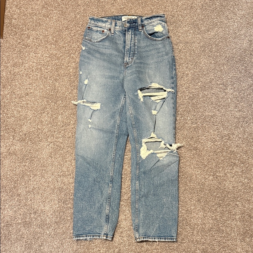 Abercrombie Curve Love The Ankle Straight Ultra High Rise Jeans